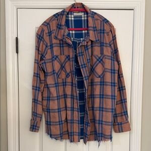 Plaid Blue and pink shirtjac